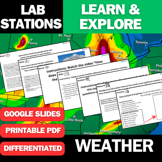 Weather & Storms - Student Lab Stations Activity - Middle School Science