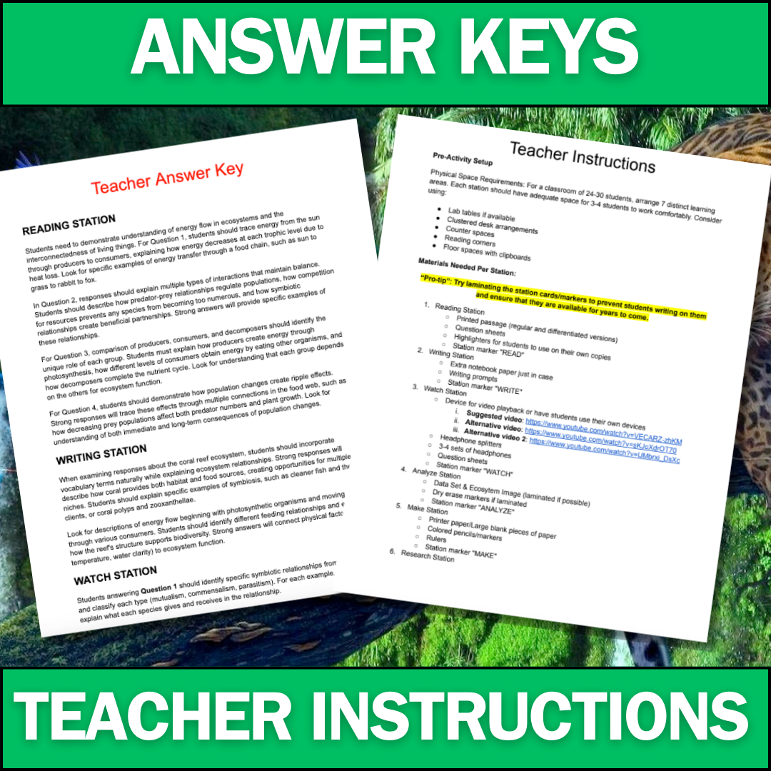 Ecosystems - Student Lab Stations Activity - Middle School Science