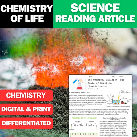 Chemistry of Life - Classifying Chemical Reactions