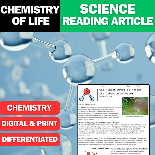 Chemistry of Life - Cohesion of Water